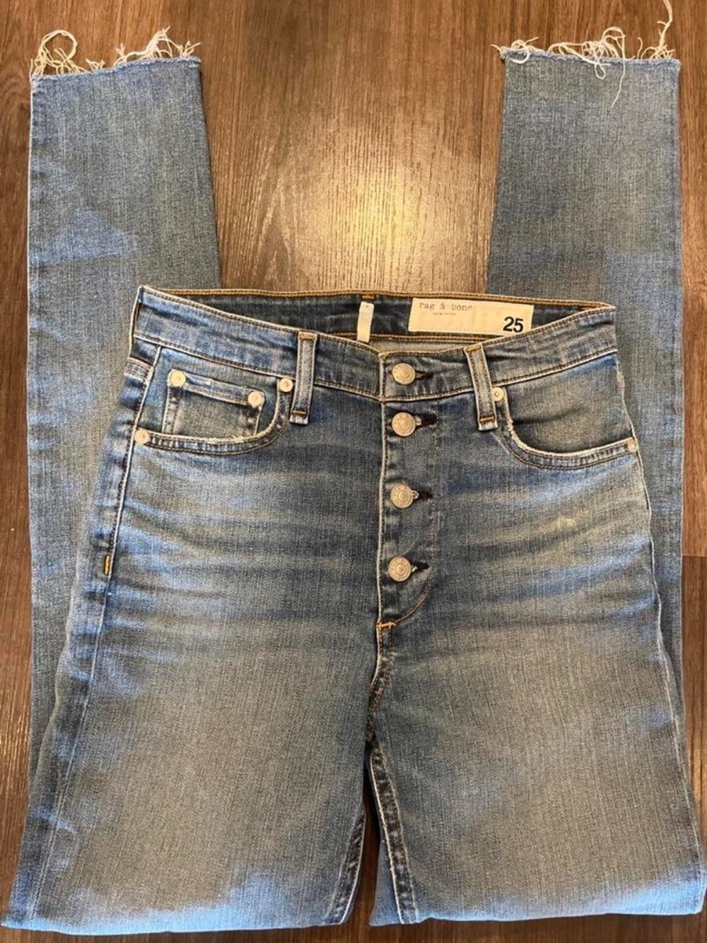 rag & bone Straight-Leg Jeans in Light Blue Wash